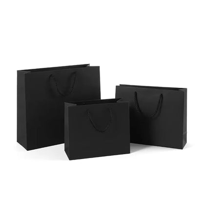 Elevate Your Celebrations with Our Stylish Black Kraft Paper Bags - Perfect for Weddings, Christmas Parties, and Birthdays!