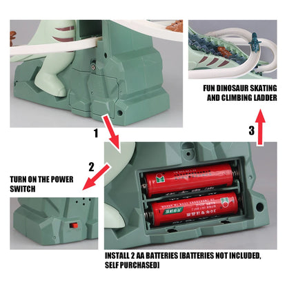 Dinosaur Climbing Slide Music Toy Set - Engaging Puzzle Fun with 3 Charming Dinosaurs - Perfect Christmas and Halloween Gifts for Boys and Girls!