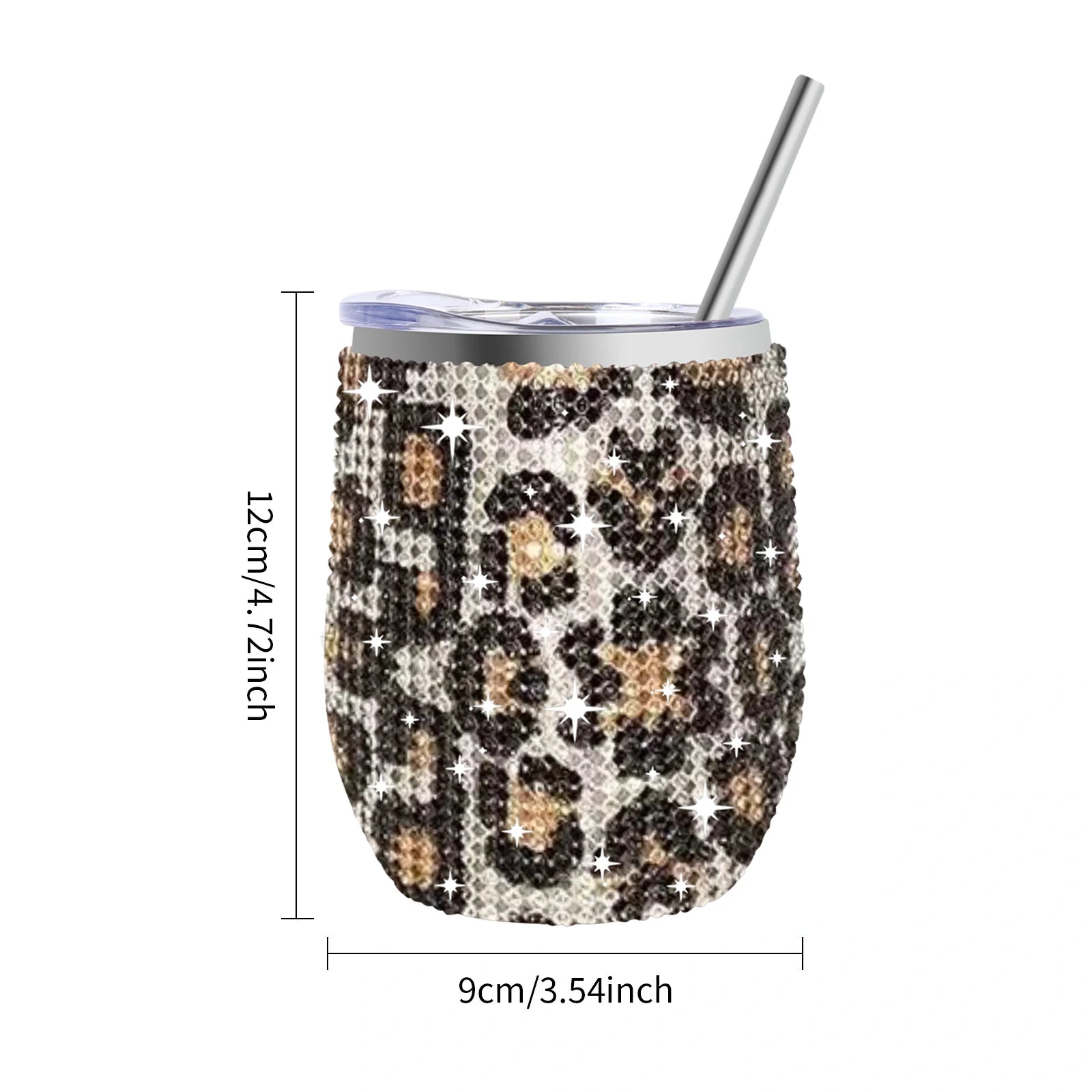 12Oz Diamond Wine Tumbler with Sealed Lid Vacuum Thermo Beer Mug Cup Stainless Steel Mug Cup Champagne Party Bridemaid Gift
