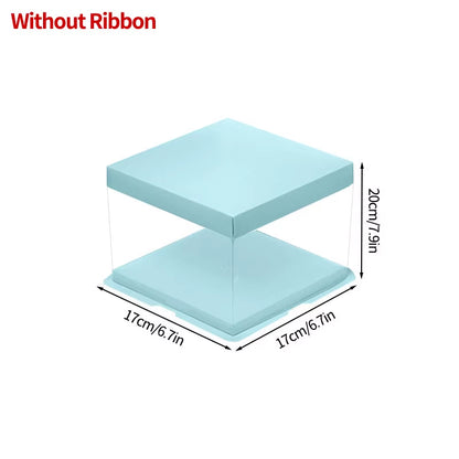 Stylish Transparent Plastic Cake Box - Perfect Gift Packaging for Weddings, Birthdays, and Special Occasions