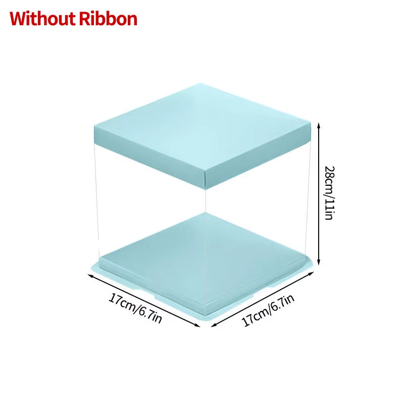 Stylish Transparent Plastic Cake Box - Perfect Gift Packaging for Weddings, Birthdays, and Special Occasions