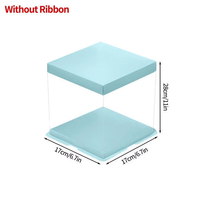 Stylish Transparent Plastic Cake Box - Perfect Gift Packaging for Weddings, Birthdays, and Special Occasions