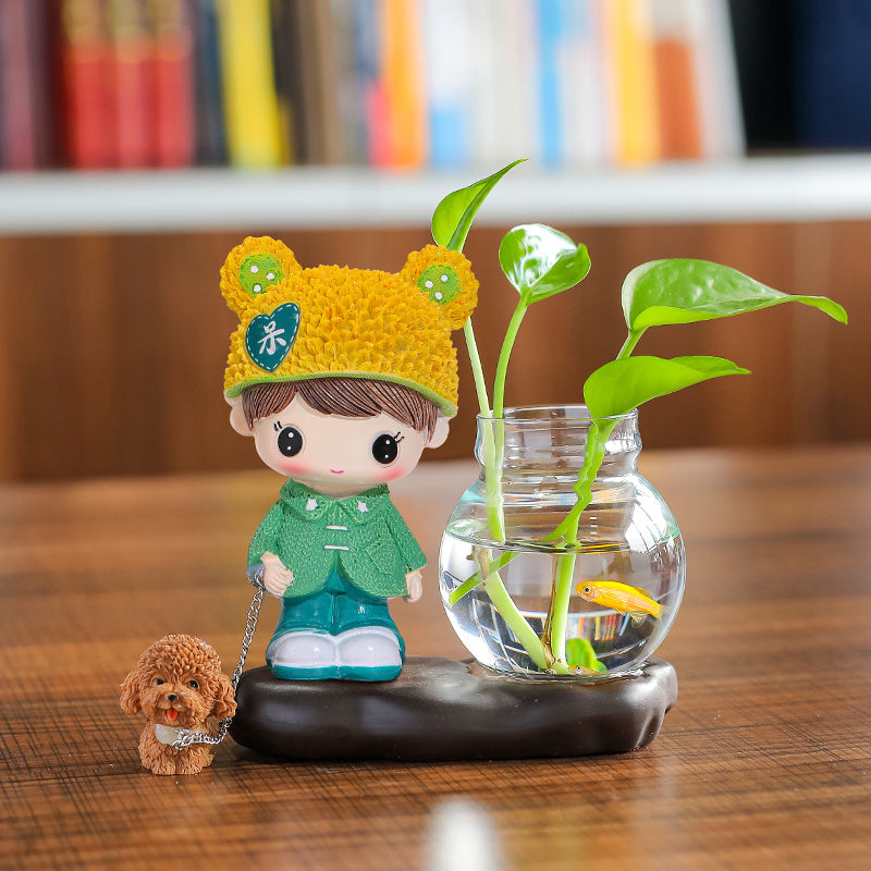 Vase Living Room Flower Arrangement Ornaments Transparent Glassware