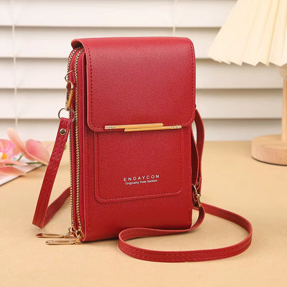 Fashionable Touch Screen Lock Cell Phone Crossbody Bag for Women with Card Holder
